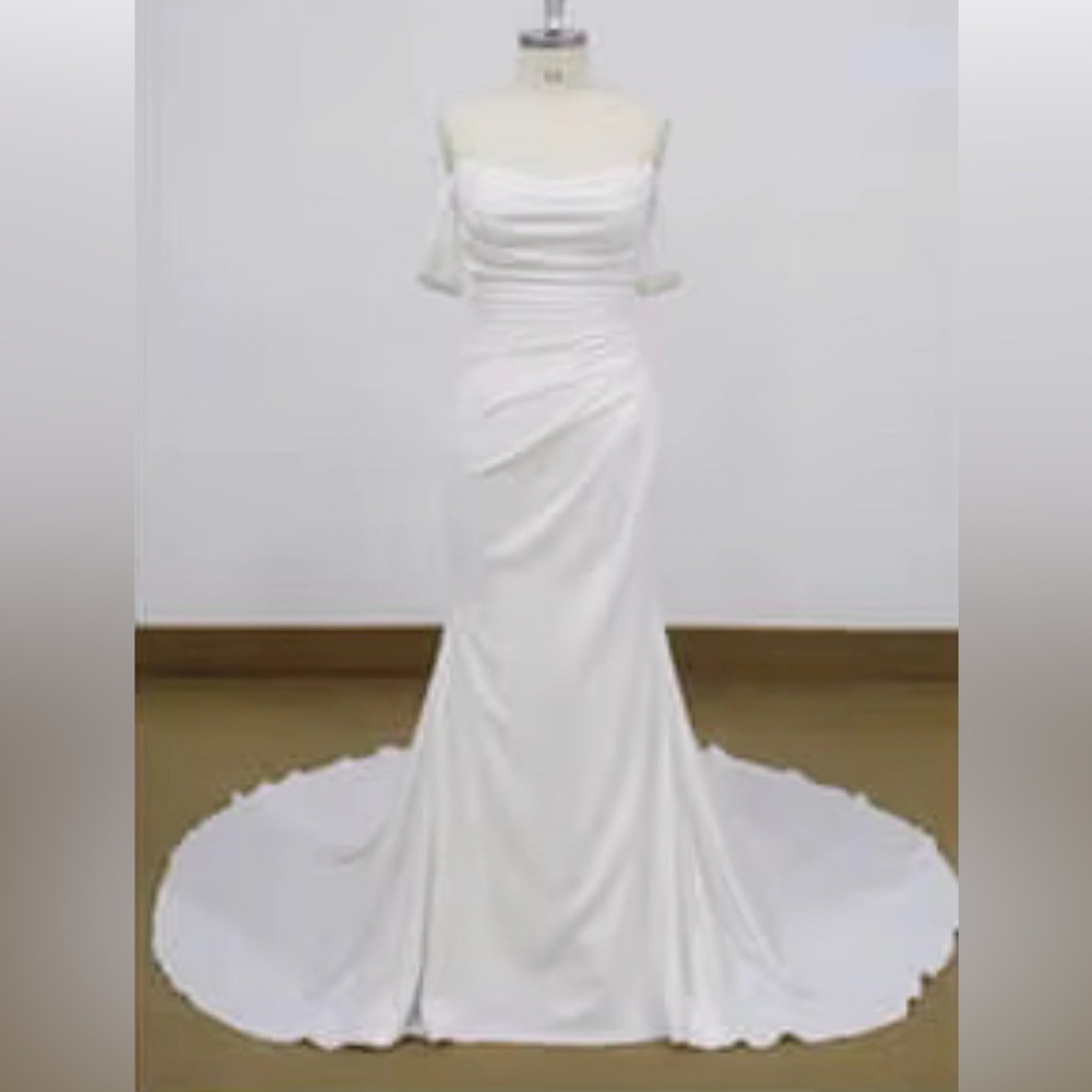 Elegant Wedding Gown White Off-Shoulder Gown